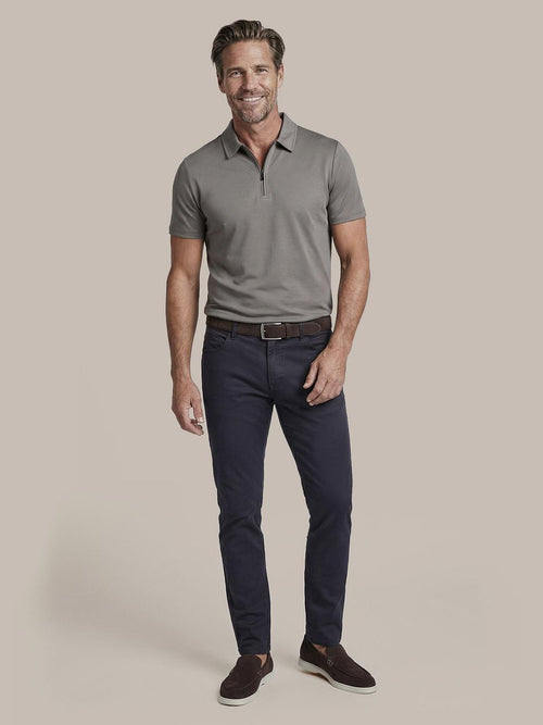 Poloshirt silky grijs
