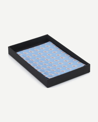 Zijde pochet lichtblauw print