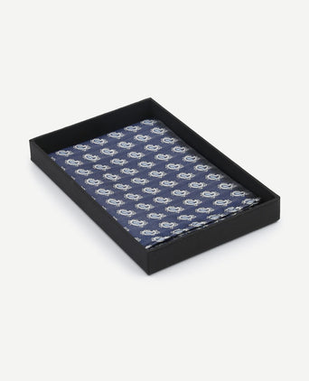 Zijde pochet blauw print