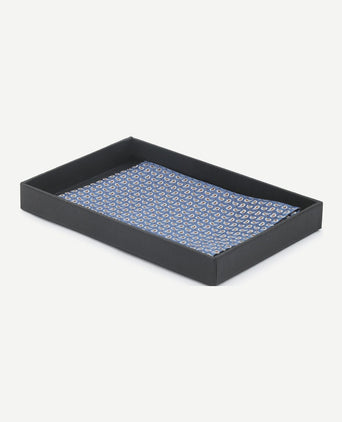 Suitable zijde pochet paisley donkerblauw