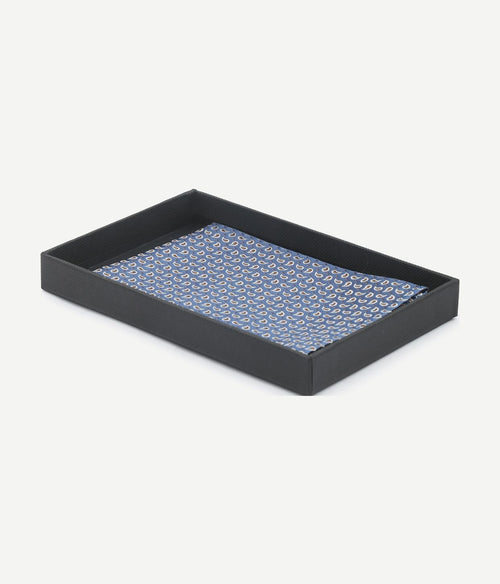 Suitable zijde pochet paisley donkerblauw