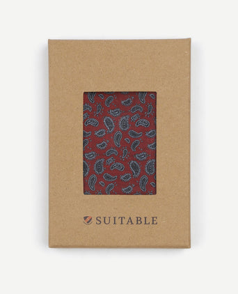 Zijde pochet paisley bordeaux
