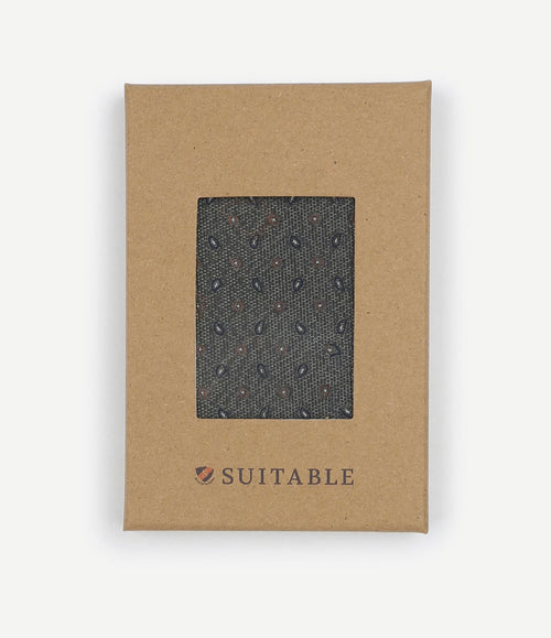 Zijde pochet small paisley olive