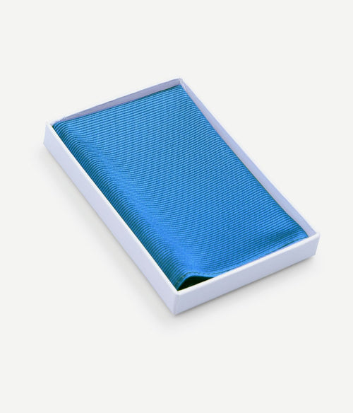 Pochet zijde oceaan blauw f32