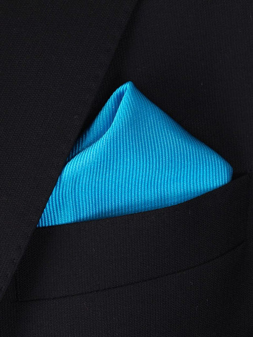 Pochet zijde turquoise f24