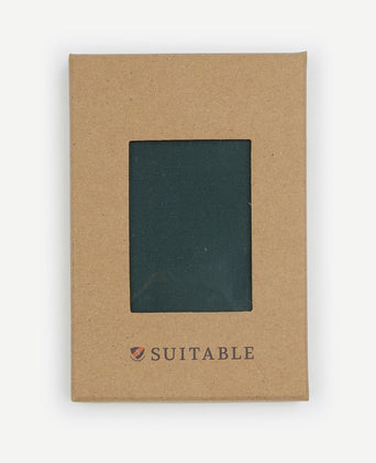 Suitable zijde pochet donkergroen