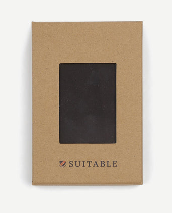 Suitable zijde pochet donkerbruin