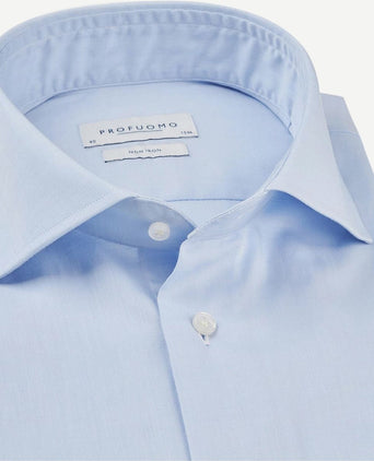 Shirt extra lange mouwen cutaway lichtblauw