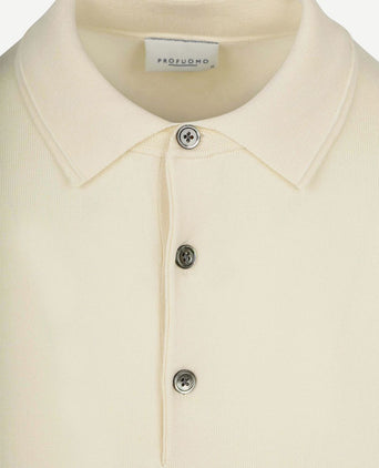 Knitted poloshirt ecru