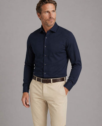 Supima overhemd donkerblauw