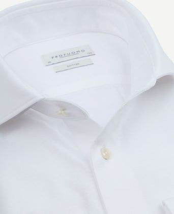 Profuomo knitted overhemd wit | Slim-fit