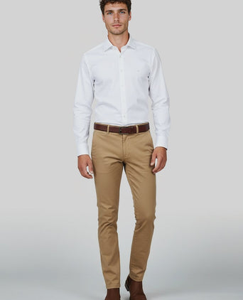 Profuomo knitted overhemd wit | Slim-fit