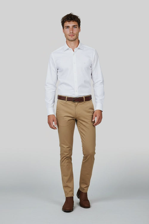 Profuomo knitted overhemd wit | Slim-fit