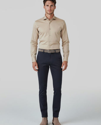 Knitted overhemd beige