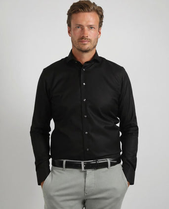 Twill overhemd zwart