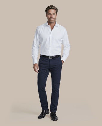 Shirt cutaway dubbel manchet wit