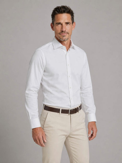 Royal twill overhemd wit