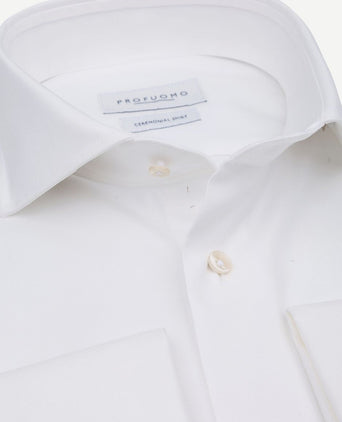 Shirt cutaway dubbel manchet off white