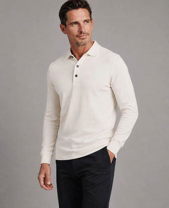 Longsleeve polo off white