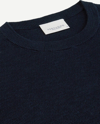 O-hals trui donkerblauw