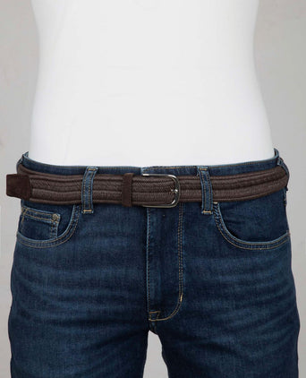 Waxed geweven riem bruin