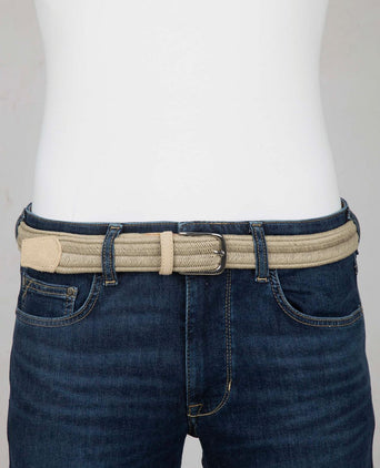 Waxed geweven riem khaki