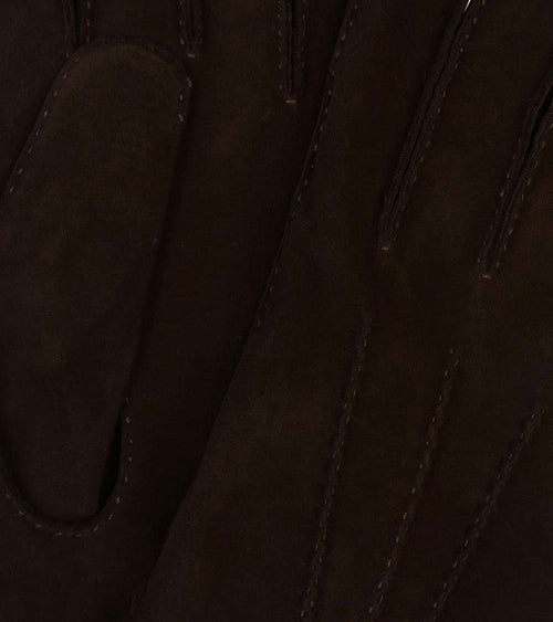 Handschoenen wol bruin suede