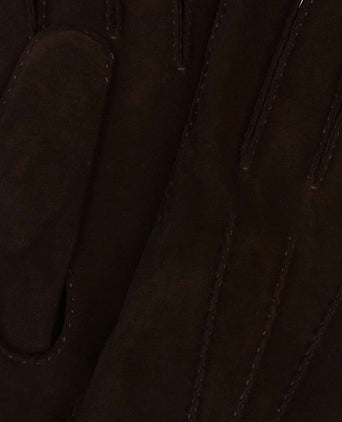 Handschoenen wol bruin suede