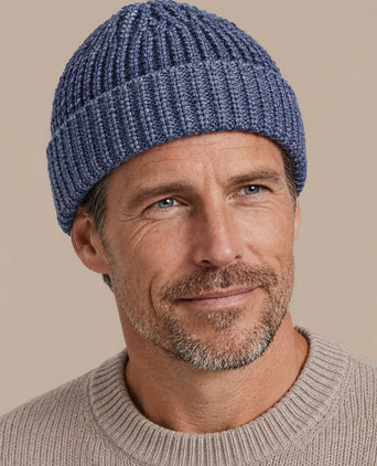 Muts wol donkerblauw