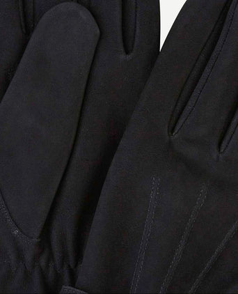 Handschoenen wol zwart leer