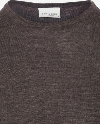Pullover merinowol bruin