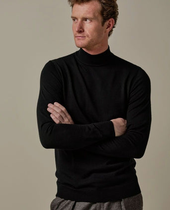 Profuomo turtleneck trui merino zwart