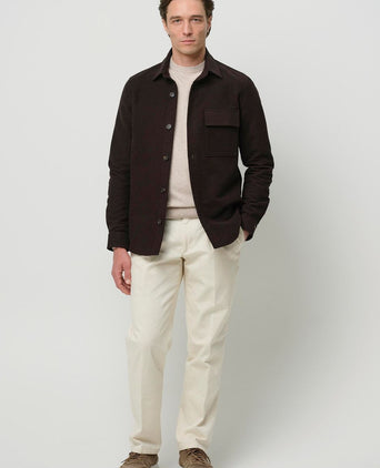 Overshirt moleskin donkerbruin