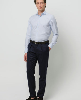 Profuomo basketweave overhemd lichtblauw | Slim-fit