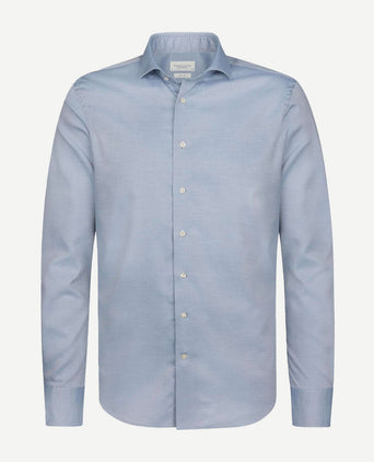 Profuomo basketweave overhemd blauw | Slim-fit