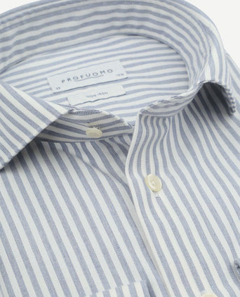 Overhemd peached stripes flanel blauw