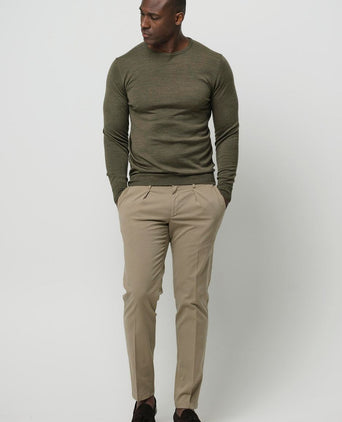 Pullover merinowol olive