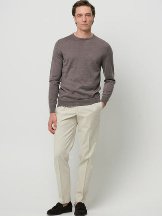 Profuomo pullover merinowol taupe Profuomo pullover merinowol taupe