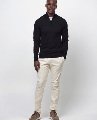 Profuomo halve rits pullover merinowol zwart
