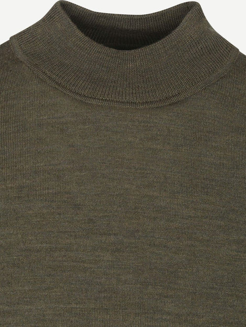 Turtleneck trui merino olijfgroen