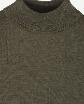 Turtleneck trui merino olijfgroen