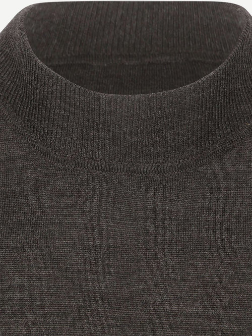 Turtleneck trui merino donkerbruin