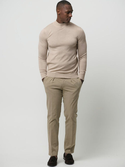Turtleneck trui merino ecru