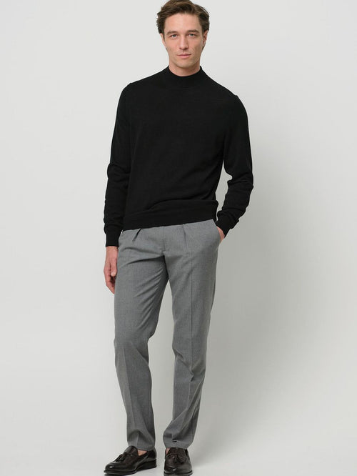 Profuomo turtleneck trui merino zwart