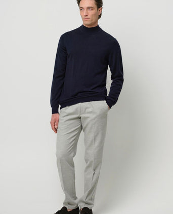 Turtleneck trui merino donkerblauw