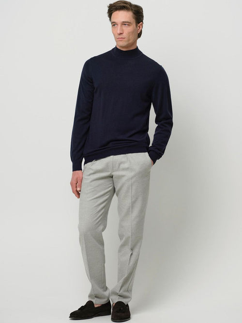 Turtleneck trui merino donkerblauw