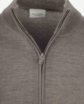 Vest merinowol taupe