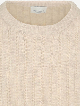 Profuomo pullover rib wol blend sand Profuomo pullover rib wol blend sand