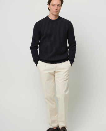 Profuomo pullover rib wol blend donkerblauw