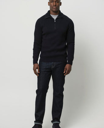 Profuomo halve rits pullover wol donkerblauw
